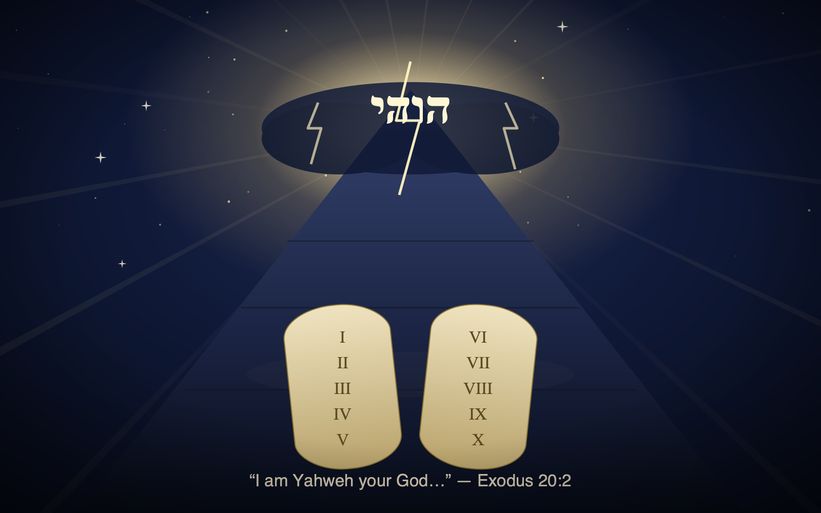 Mount Sinai in fire and cloud, a key moment in the history of the name Yahweh